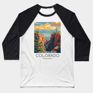 A Vintage Travel Illustration of the Royal Gorge Bridge - Colorado - US Baseball T-Shirt